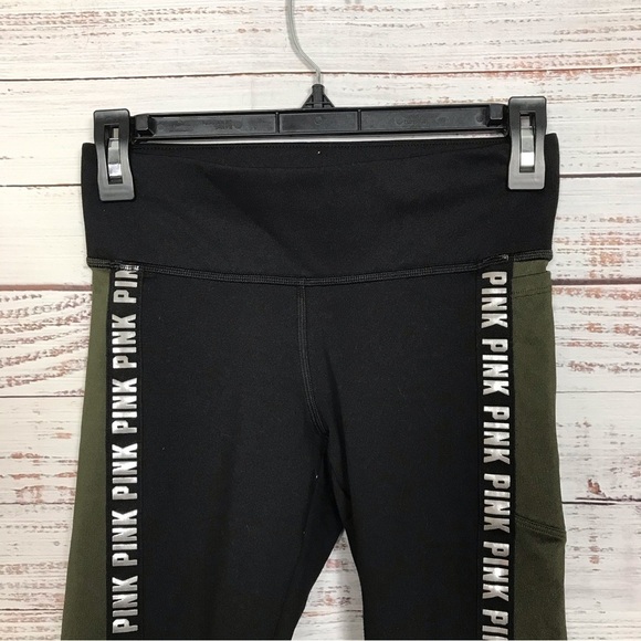 Pink Victoria’s secert logo stripe size XS ankle leggings - Picture 4 of 5
